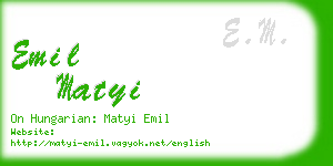 emil matyi business card